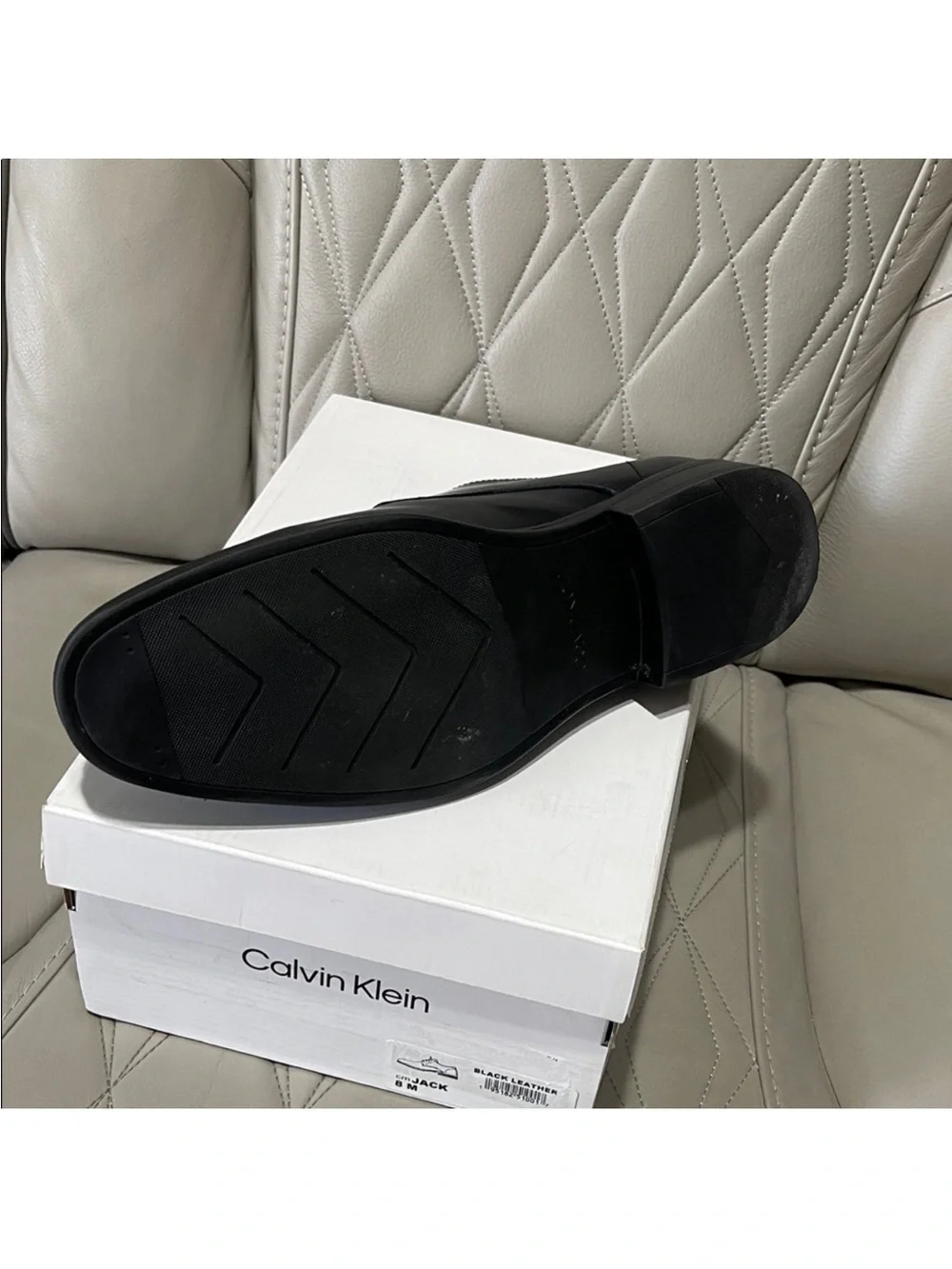 Calvin Klein Black Leather Derby Dress Shoe